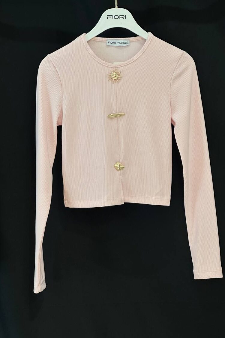Slim Fit Blouse With Long Straight Sleeves