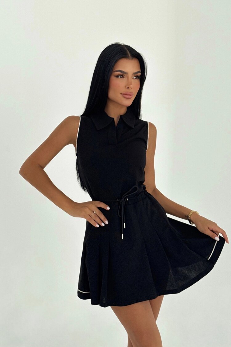 Fit And Flare Polo Neck Mini Dress - Brand: EYYO ATELIER - Women & Kids, Baby Clothes Wholesale - Globality Store