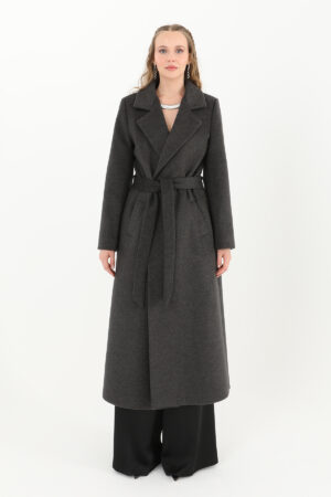 Grey Elegant Wrapover Coat - Brand: Puane - Women & Kids, Baby Clothes Wholesale - Globality Store