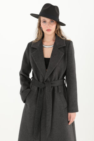 Grey Elegant Wrapover Coat - Brand: Puane - Women & Kids, Baby Clothes Wholesale - Globality Store