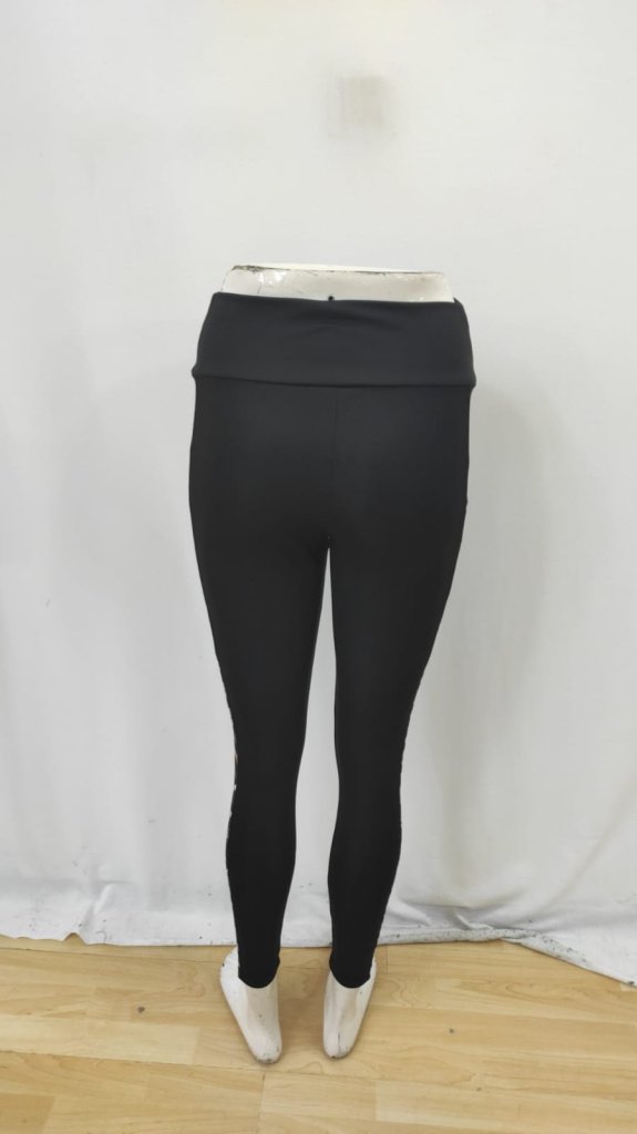 Black Casual Sport Tregging Pants High Waist
