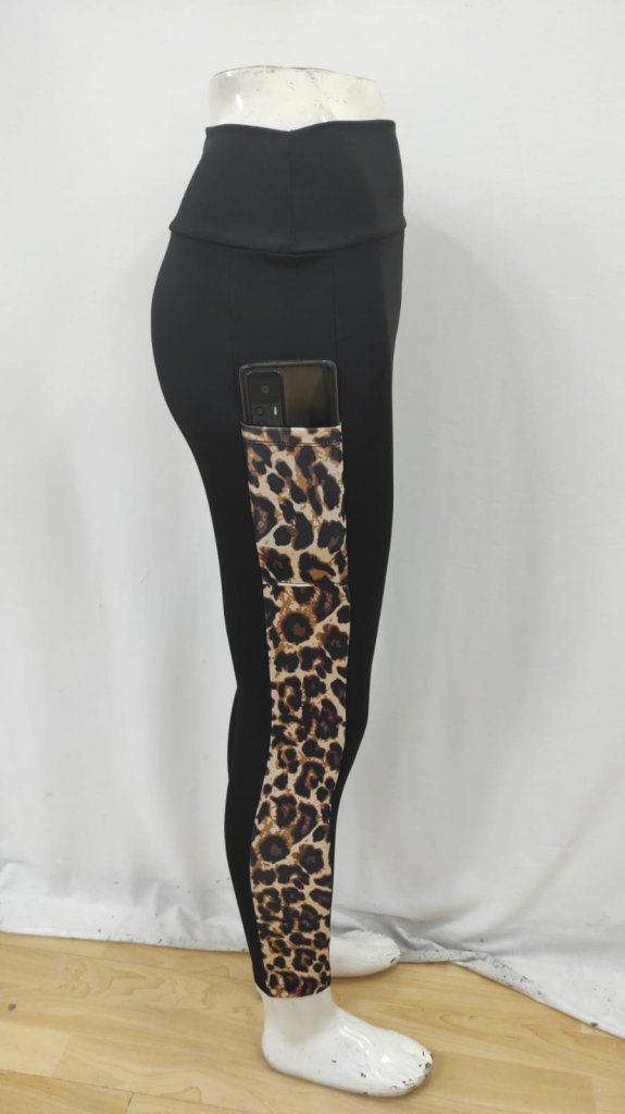 Black Casual Sport Tregging Pants High Waist