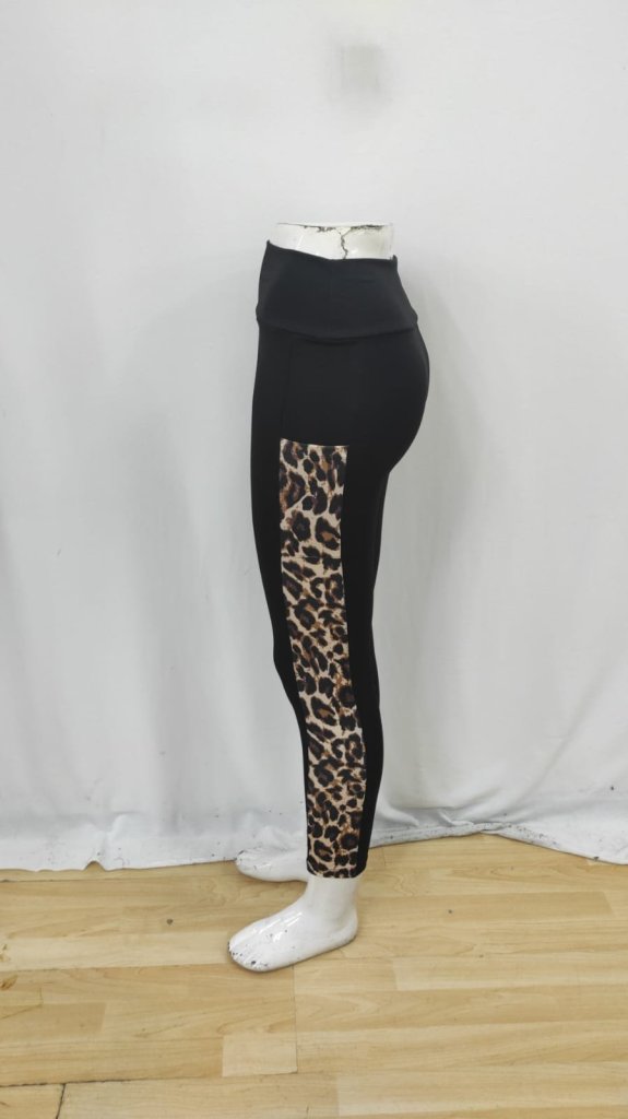 Black Casual Sport Tregging Pants High Waist