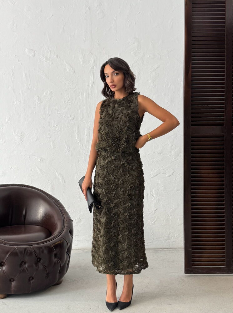 Green Elegant Slim Fit Sleeveless Blouse