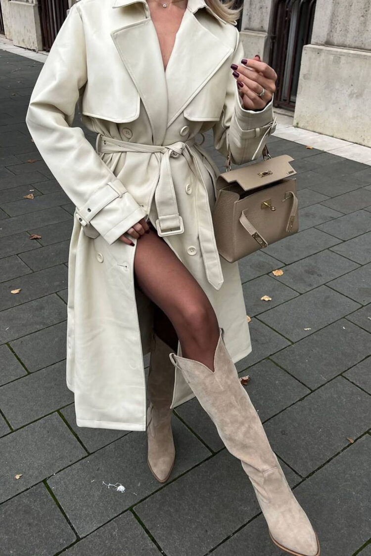 ElegantTrenchcoat With Double-Breasted Design - Brand: Mode Roy - Women & Kids, Baby Clothes Wholesale - Globality Store