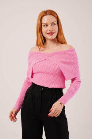 Degaje Collar WholesaleKnitwear Sweater - Brand: Lustrin - Women & Kids, Baby Clothes Wholesale - Globality Store