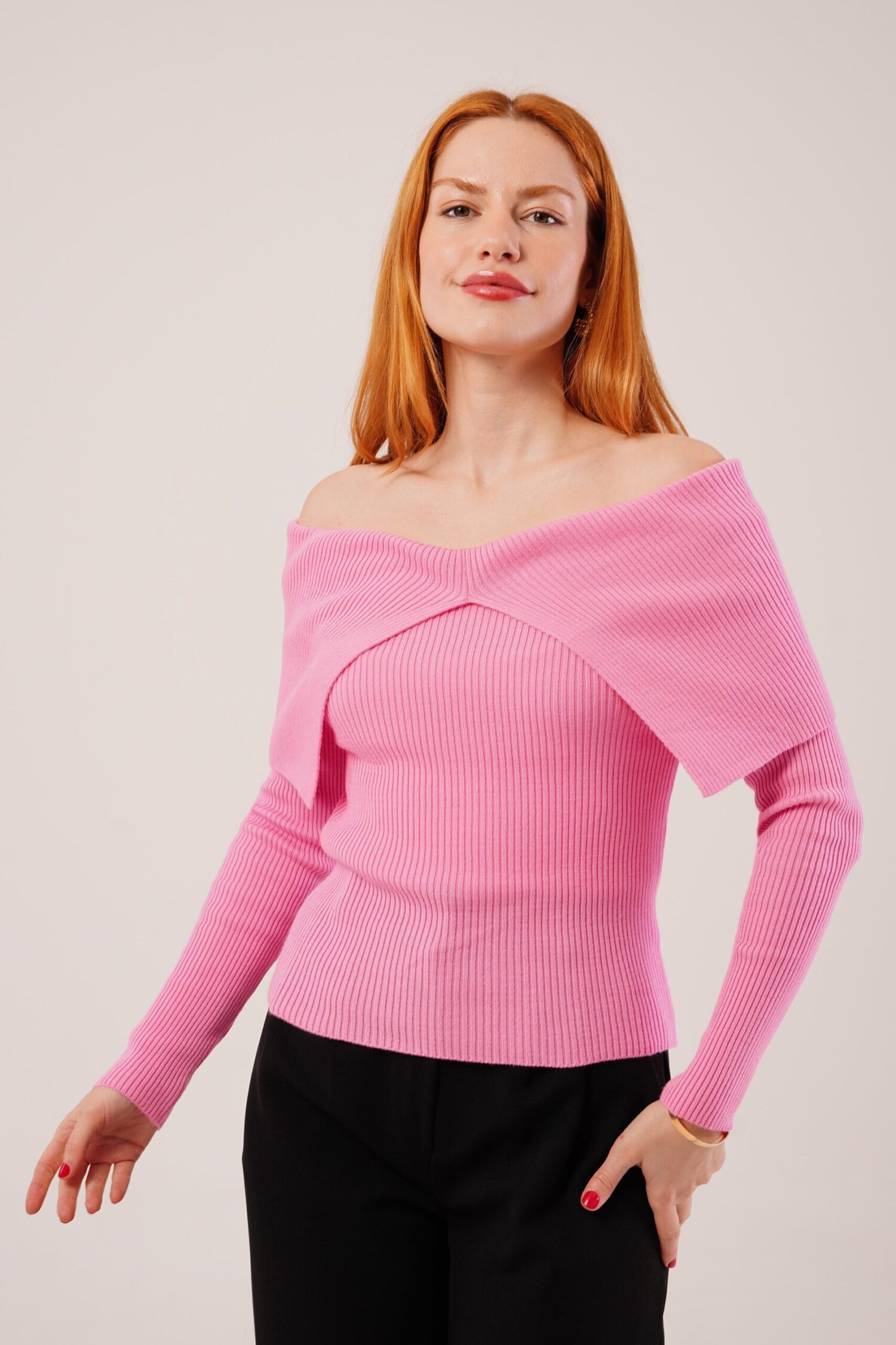 Degaje Collar WholesaleKnitwear Sweater - Brand: Lustrin - Women & Kids, Baby Clothes Wholesale - Globality Store