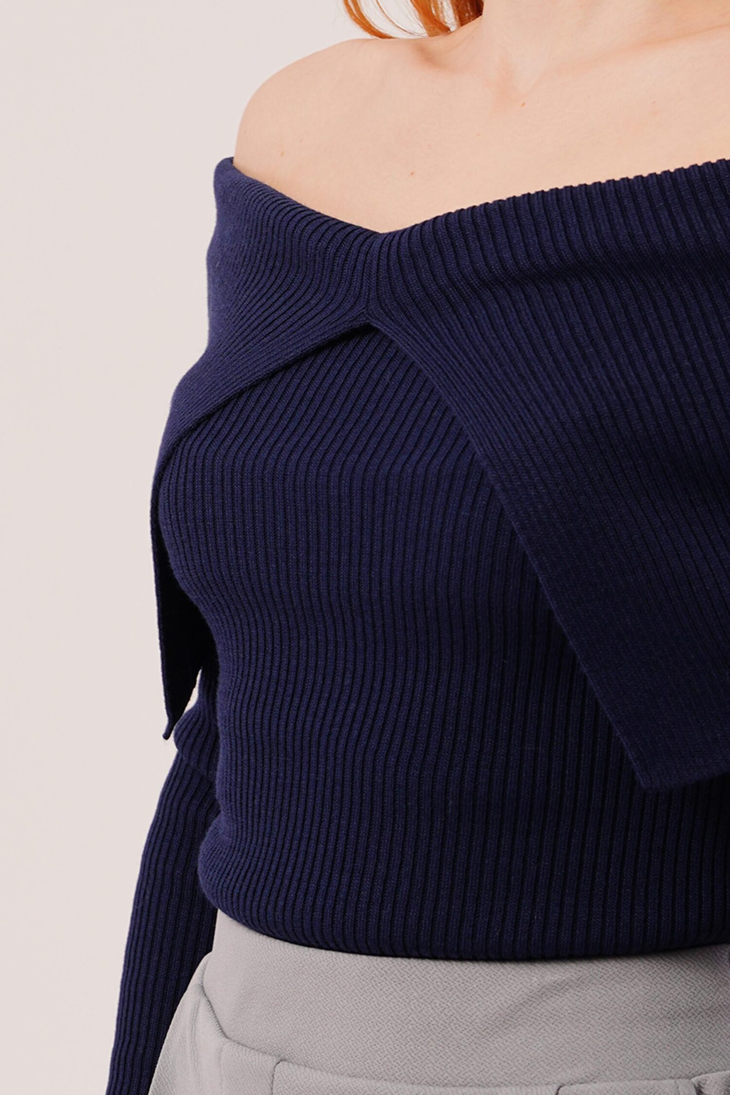 Sweater With Off Shoulder Neck - Brand: Lustrin - Women & Kids, Baby Clothes Wholesale - Globality Store