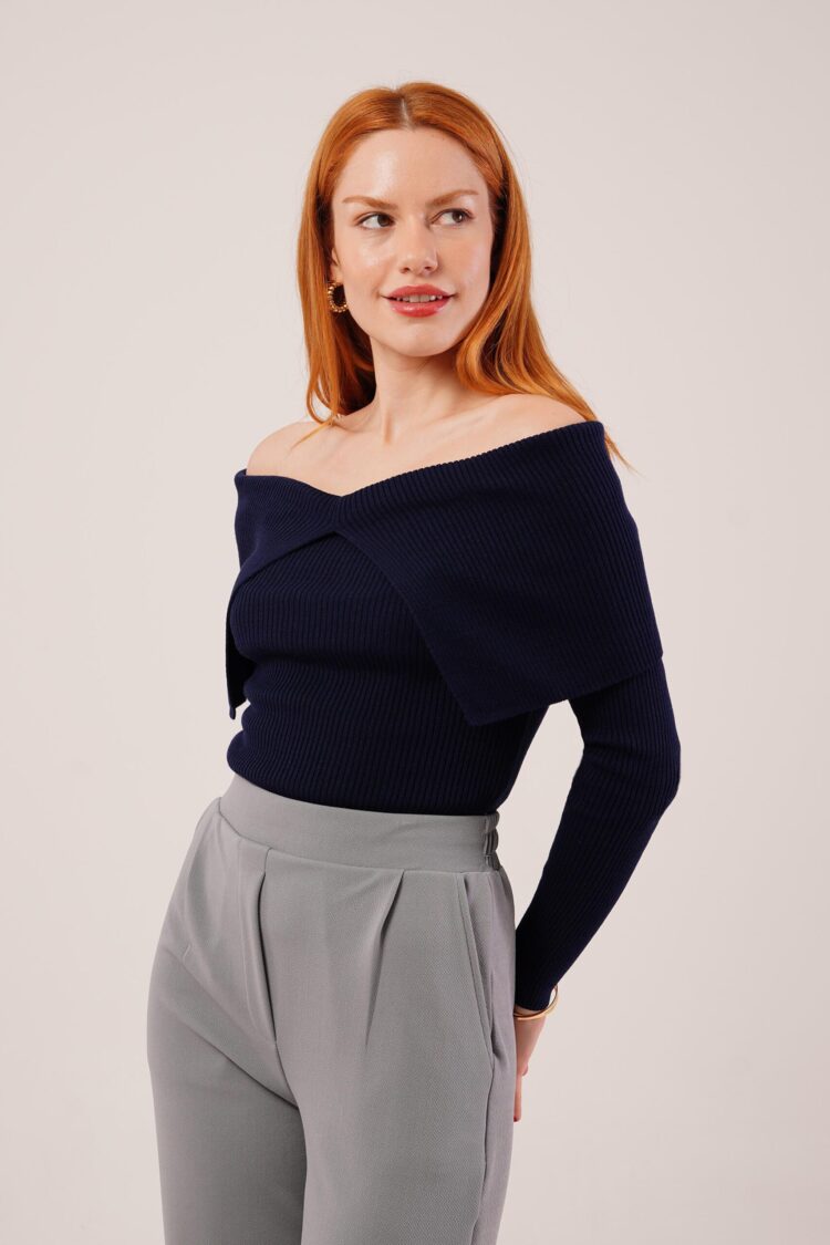 Sweater With Off Shoulder Neck