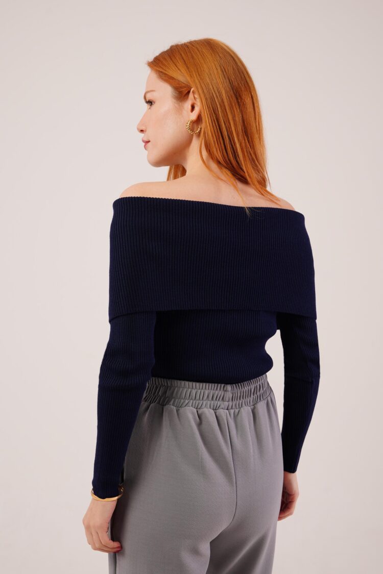 Sweater With Off Shoulder Neck