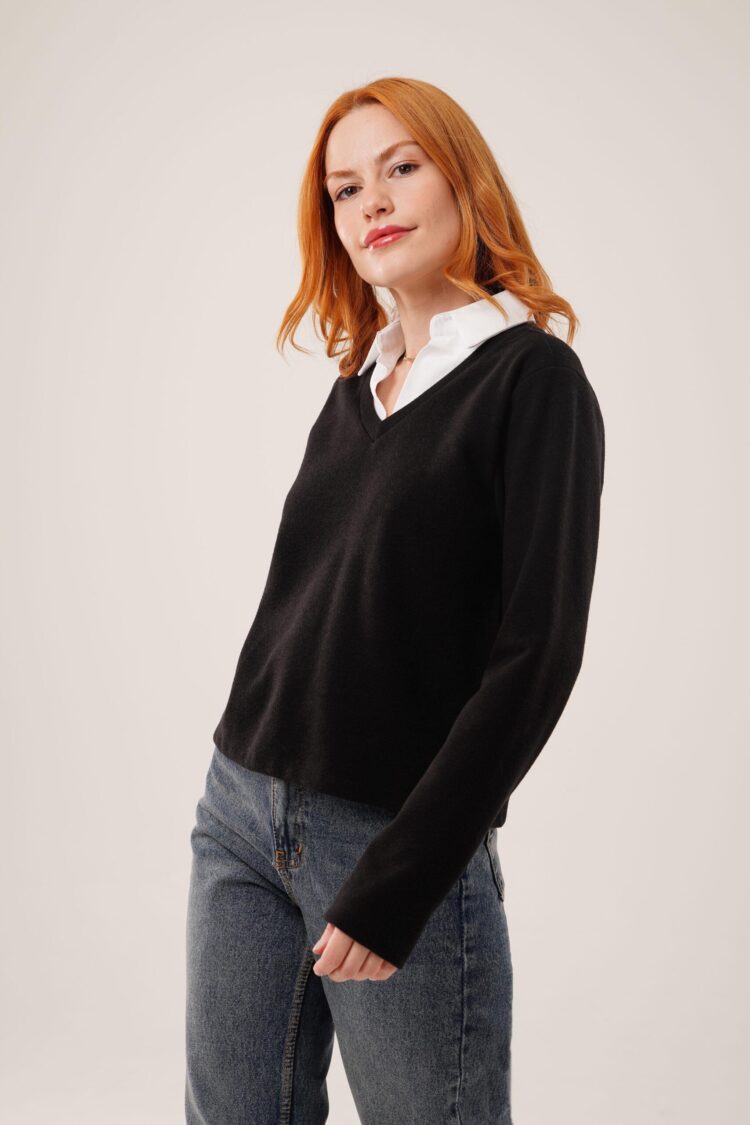 Elegant V-Neck Blouse