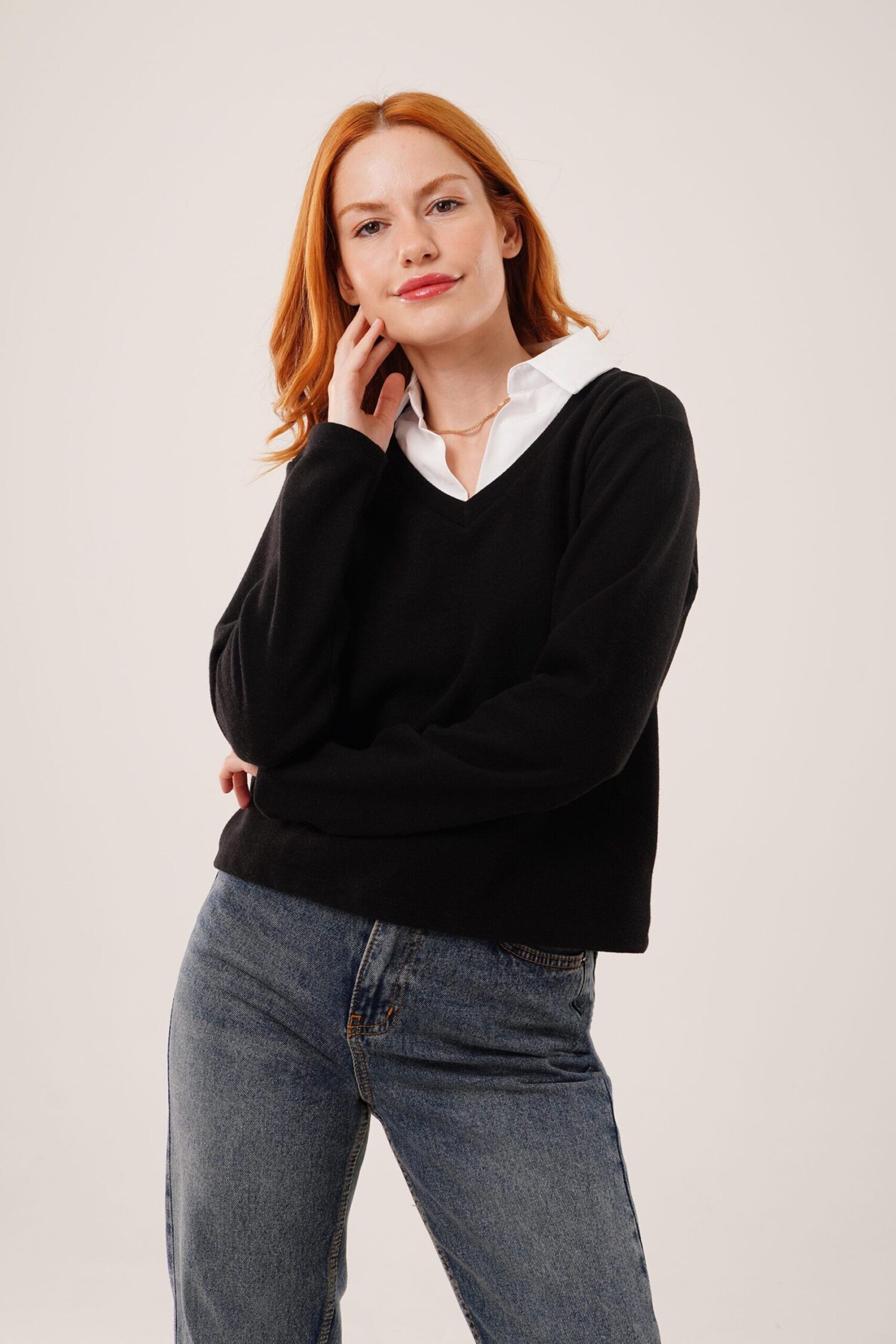 Elegant V-Neck Blouse - Brand: Lustrin - Women & Kids, Baby Clothes Wholesale - Globality Store
