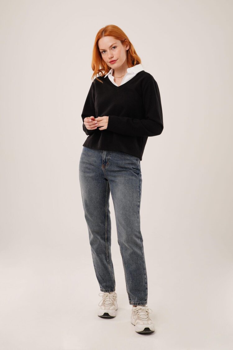Elegant V-Neck Blouse