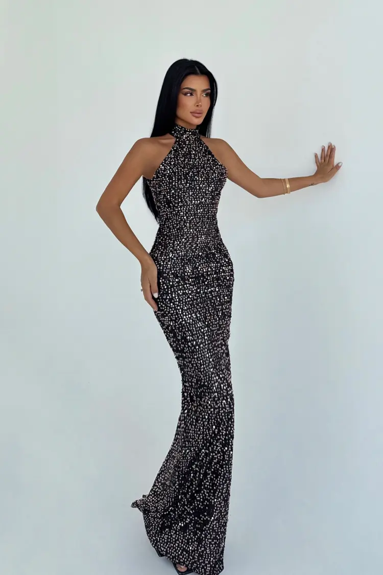 Black Sexy Elegant Glam Formal Bodycon Dress - Brand: EYYO ATELIER - Women & Kids, Baby Clothes Wholesale - Globality Store
