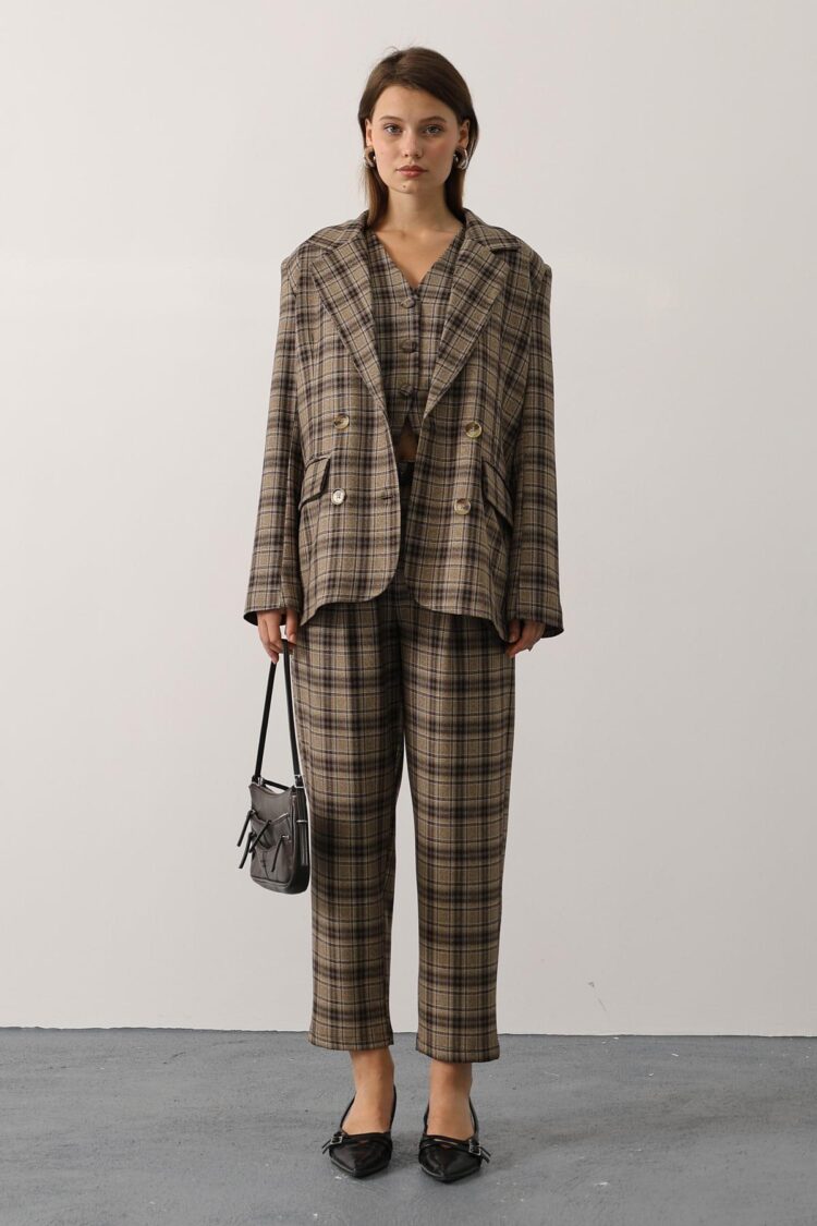 Beige Vintage Single-Breasted Blazer Jacket