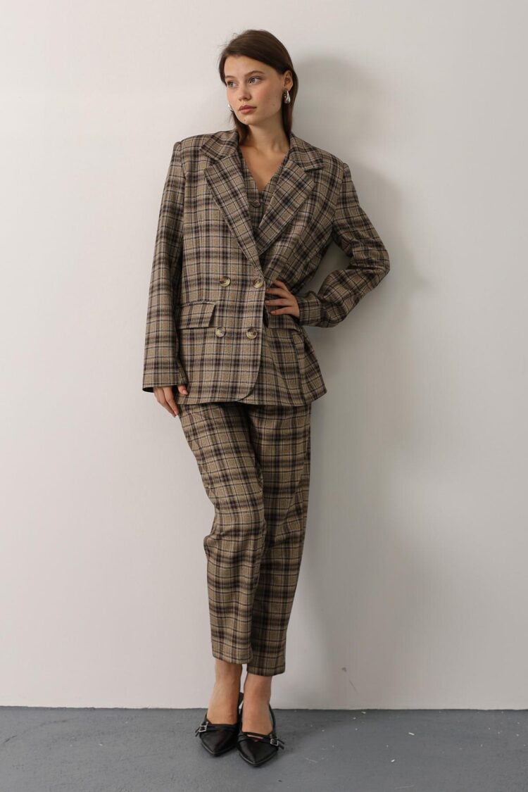Beige Vintage Single-Breasted Blazer Jacket
