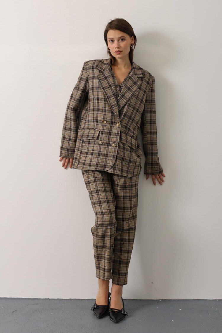 Beige Vintage Single-Breasted Blazer Jacket