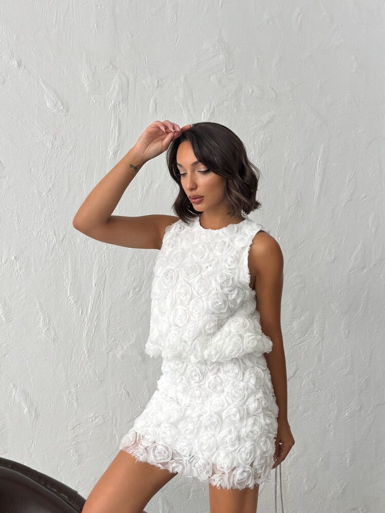 White Elegant Bodycon Mini Skirt High Waist