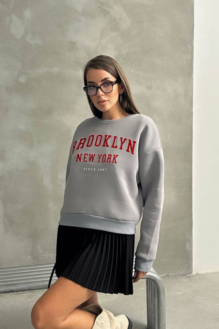 Oversized Fit Sweatshirt With Letter Print