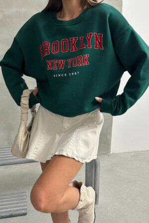 Oversize Printed 3 Yarn Charcoal Sweatshirt - Brand: Mode Roy - Women & Kids, Baby Clothes Wholesale - Globality Store