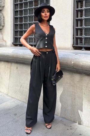 ElegantSet With Palazzo Pants And V-Neck Top - Brand: Sobe Istanbul - Women & Kids, Baby Clothes Wholesale - Globality Store