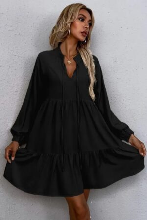Babydoll Mini Dress With Long Sleeves - Brand: Janes - Women & Kids, Baby Clothes Wholesale - Globality Store