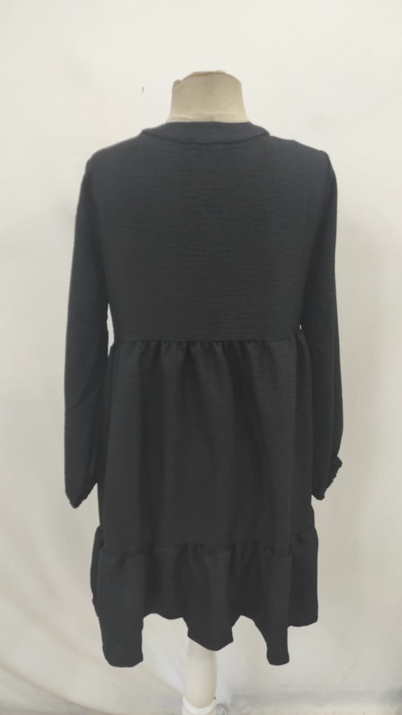 Babydoll Mini Dress With Long Sleeves