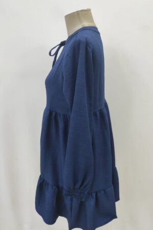 Blue Babydoll Mini Dress With Long Straight Sleeves - Brand: Janes - Women & Kids, Baby Clothes Wholesale - Globality Store