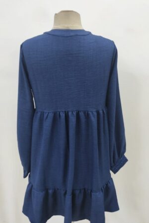 Blue Babydoll Mini Dress With Long Straight Sleeves - Brand: Janes - Women & Kids, Baby Clothes Wholesale - Globality Store