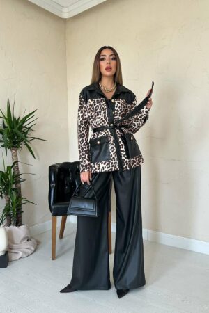 Black Elegant Leopard Print Set - Brand: Elisa - Women & Kids, Baby Clothes Wholesale - Globality Store