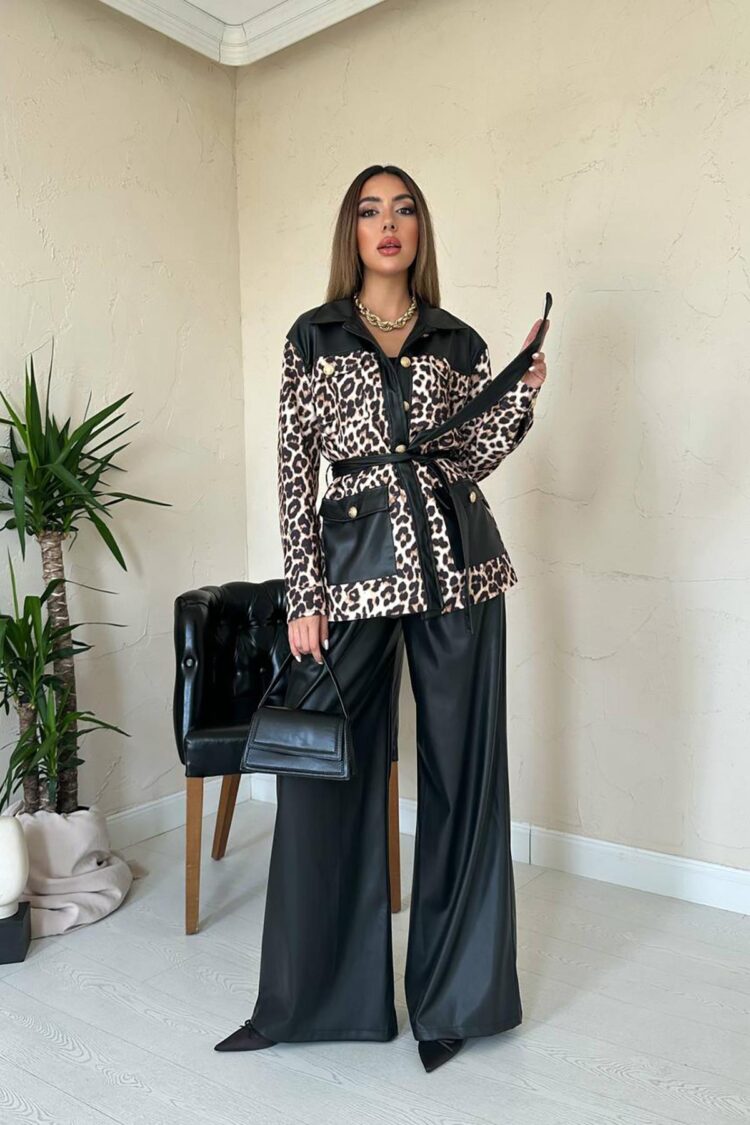 Black Elegant Leopard Print Set - Brand: Elisa - Women & Kids, Baby Clothes Wholesale - Globality Store