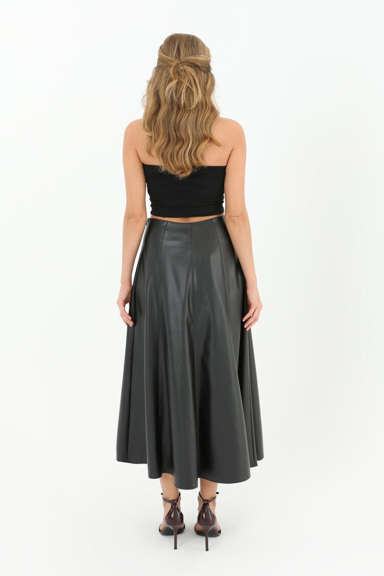 Elegant Glam Flared Midi Skirt