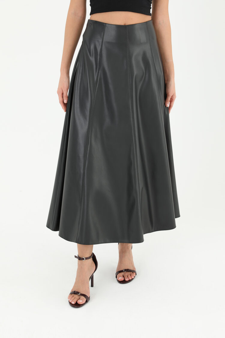 Elegant Glam Flared Midi Skirt