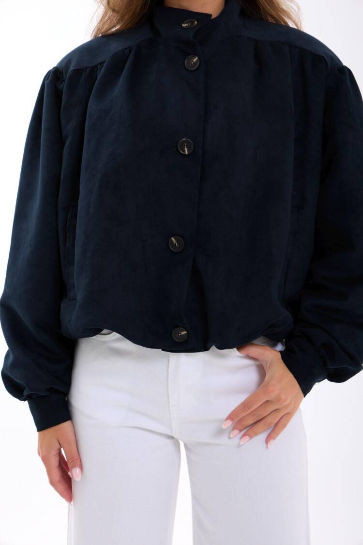 Overshirt Jacket With Band Collar