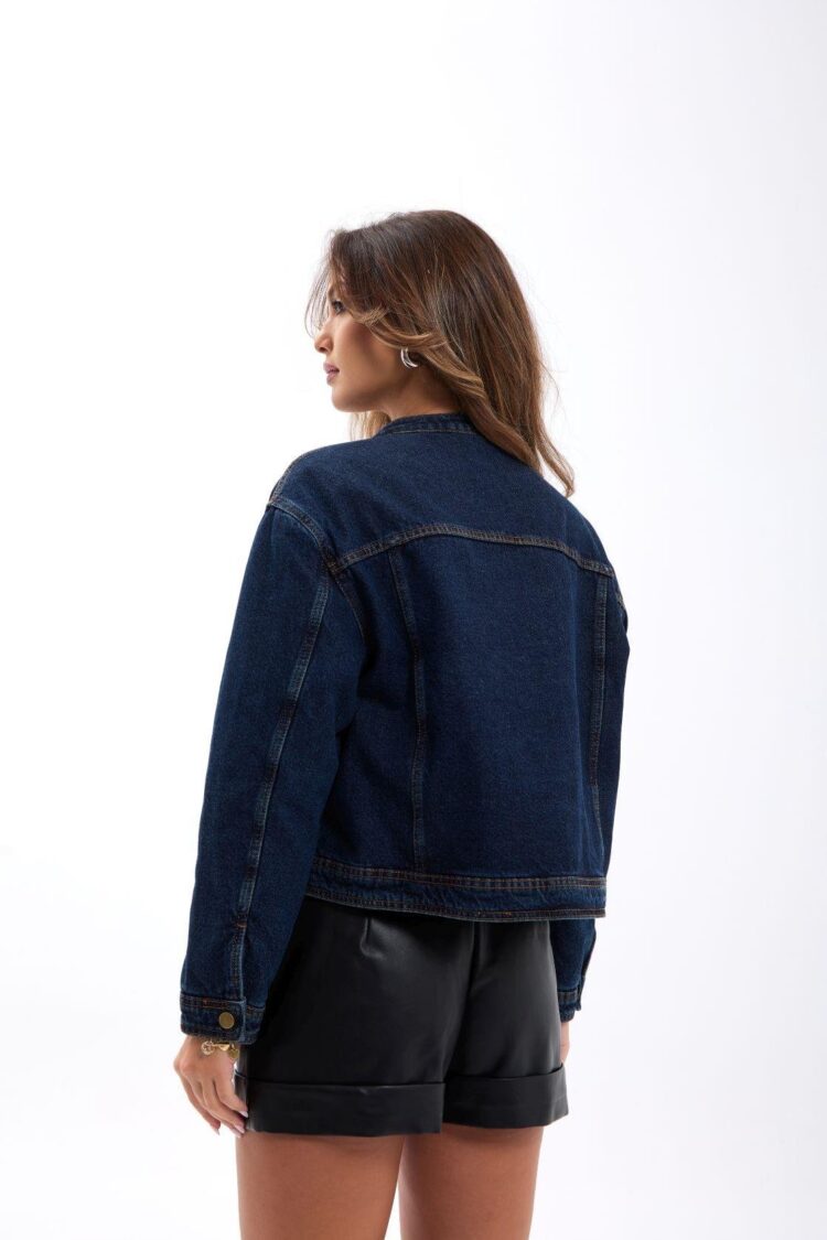 Blue Single-Breasted Casual Coat