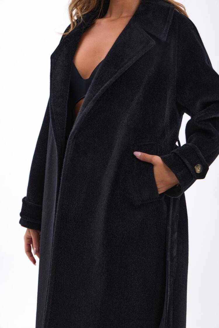 Elegant Wrapover Long Coat