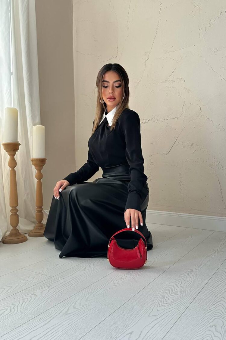 Flared Maxi Skirt With High Waist