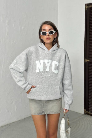 Sweatshirt With Hooded Neck And Oversized Fit - Brand: Mode Roy - Women & Kids, Baby Clothes Wholesale - Globality Store