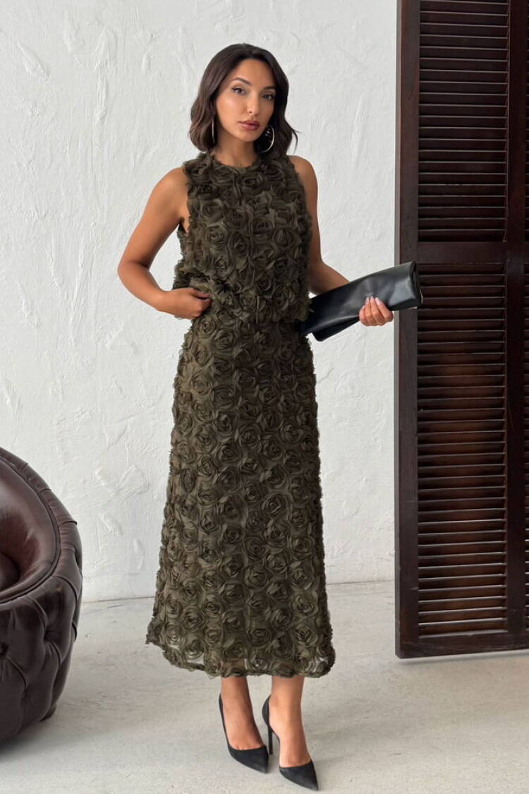 Green Elegant Asymmetrical Maxi Skirt - Brand: Topshow - Women & Kids, Baby Clothes Wholesale - Globality Store