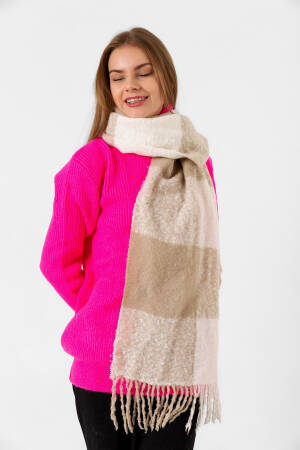 Beige Checkered Elegant Casual Shawl - Brand: Axesoire - Women & Kids, Baby Clothes Wholesale - Globality Store