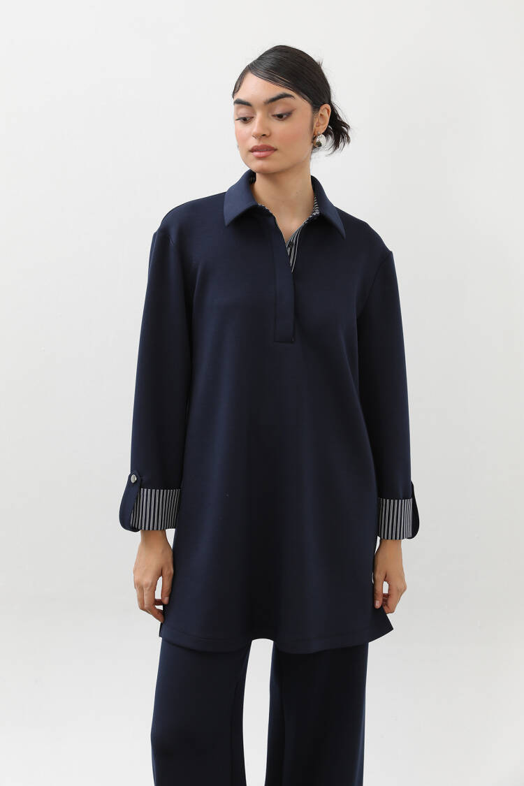 NavyElegant Buttoned Tunic - Brand: Puane - Women & Kids, Baby Clothes Wholesale - Globality Store