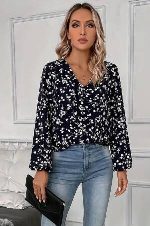 Floral V-Neck Casual Blouse - Brand: Janes - Women & Kids, Baby Clothes Wholesale - Globality Store