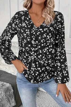 Floral V-Neck Casual Blouse - Brand: Janes - Women & Kids, Baby Clothes Wholesale - Globality Store