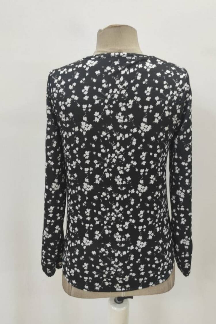 Floral V-Neck Casual Blouse