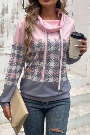 Pink Checkered Cowl Neck Casual Blouse - Brand: Janes - Women & Kids, Baby Clothes Wholesale - Globality Store
