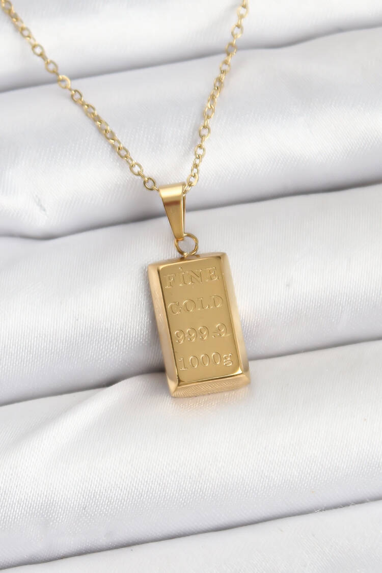 316l Steel Chain Gold Color Ingot Gold Model Women Necklace - Brand: Ebijuteri - Women & Kids, Baby Clothes Wholesale - Globality Store