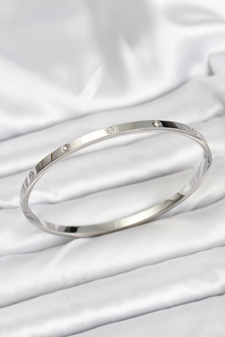 316l Steel Silver Color 65 Mm Thin Women Clamp Bracelet - Brand: Ebijuteri - Women & Kids, Baby Clothes Wholesale - Globality Store