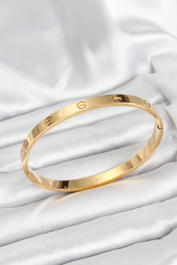 316l Steel Gold Color 65 Mm Women Clamp Bracelet - Brand: Ebijuteri - Women & Kids, Baby Clothes Wholesale - Globality Store