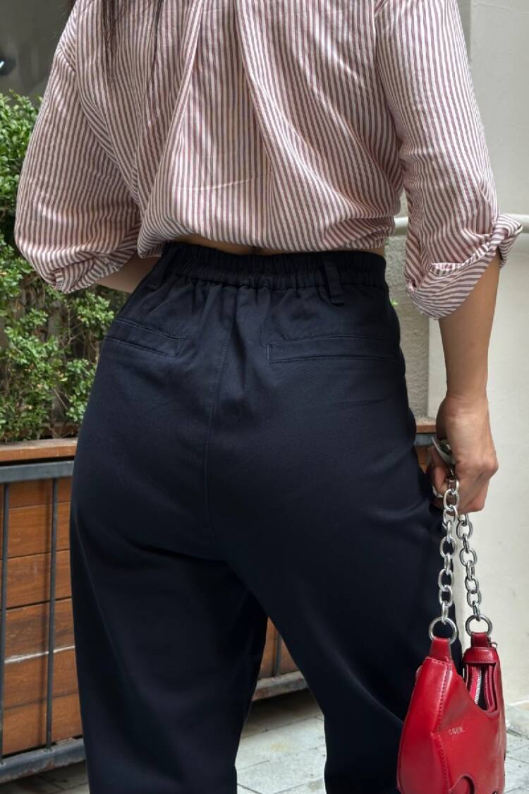 Black Tapered Carrot Pants