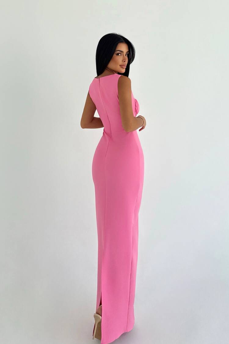 Bodycon Dress With Square Neck And Cap Sleeves